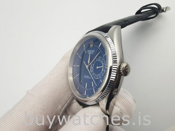Rolex Cellini Date 50519 Ceas automat pentru bărbați, de 39 mm, din oțel albastru