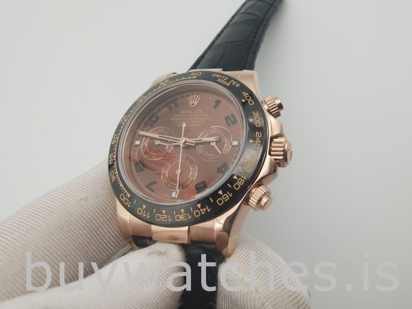 Rolex Daytona 116515 Ceas automat din piele de 40 mm cu cadran de ciocolată