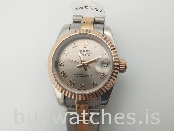 Rolex Datejust 179171 Ceas automat Lady Grey 26mm din oțel din aur roz