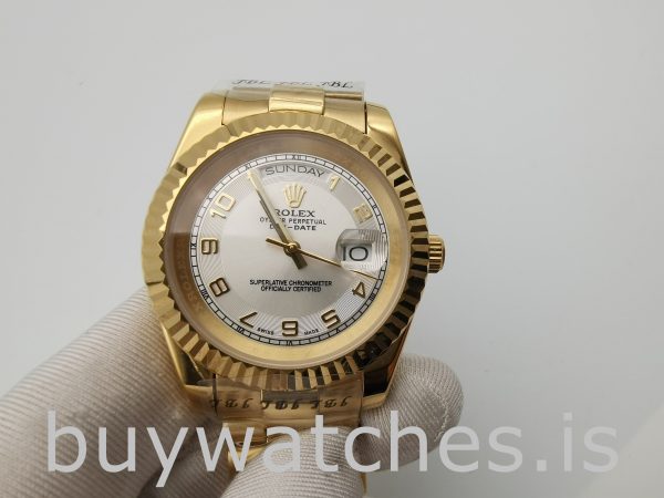 Rolex Day-Date II 218238 Ceas bărbătesc cu cadran argintiu de 41 mm